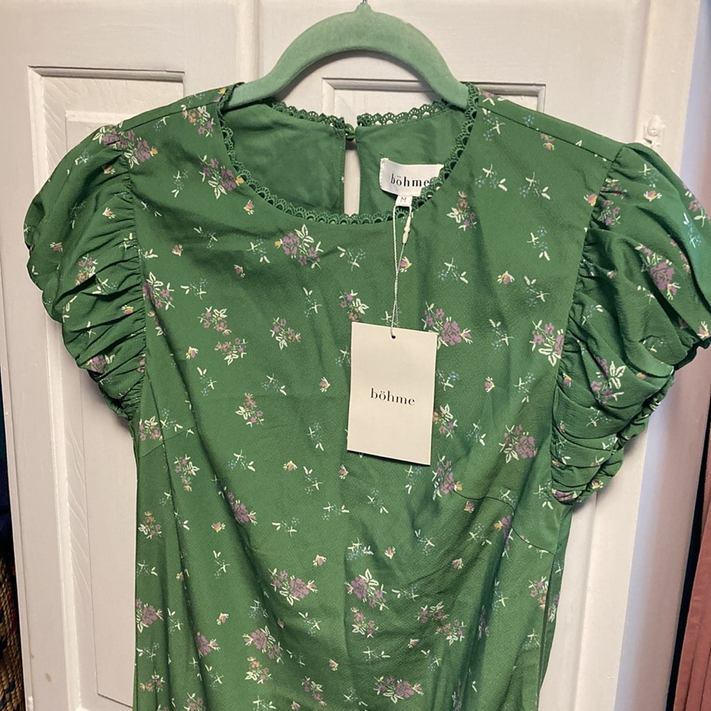 Bohme Ellianna Green Floral Maxi Dress Formal Wedding Guest Summer Vacation - Picture 5 of 13